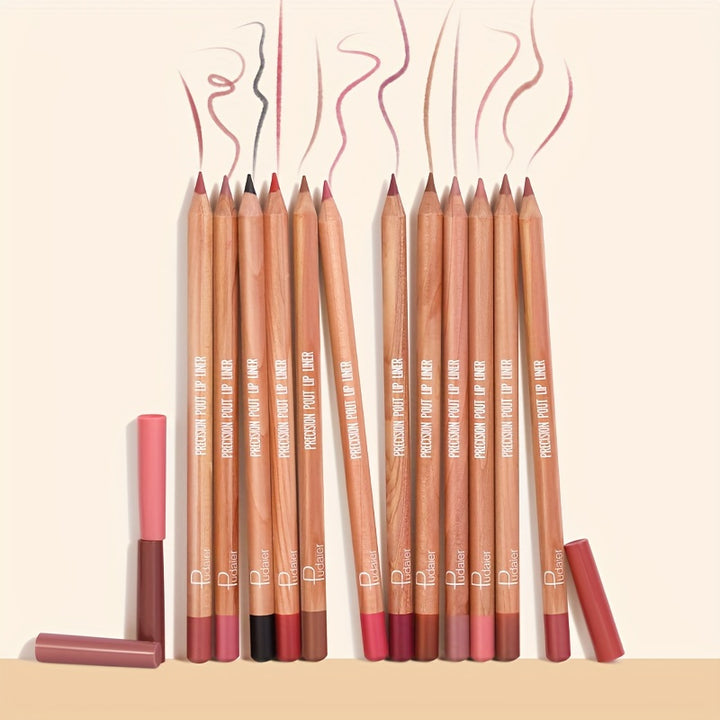 12pcs Matte Nude Lip Liner Pencil Set - Smooth, Easy to Apply, Long Lasting, Waterproof, Lip Outline Makeup Pen with Precise Tip - Total Trends Fusion