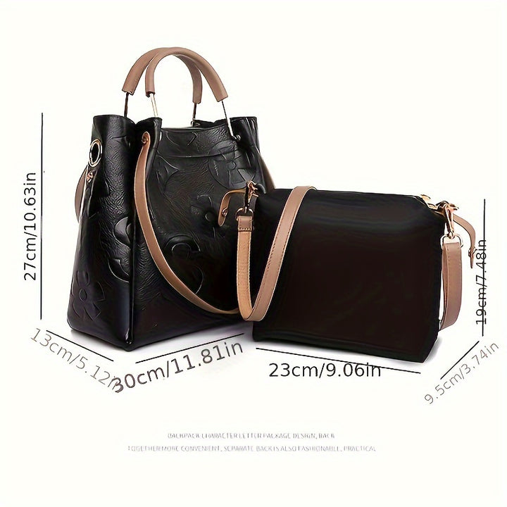 New Women'S Fashionable Floral Pattern Large Capacity Handbag & Crossbody Bag Casual Versatile Shoulder Bag & Crossbody Bag Trendy Daily Commuting Bag Girl Fashionable Shopping Bag