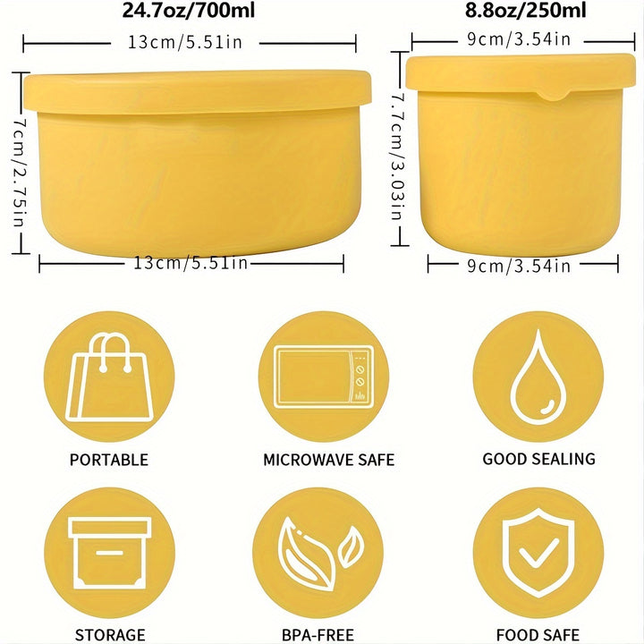 Versatile Silicone Fresh-Keeping Box - BPA-Free, Microwave & Freezer Safe, Perfect for Fruits, Vegetables, and Lunches - Round Kitchen Storage Container with Flip-Top Lid - Total Trends Fusion