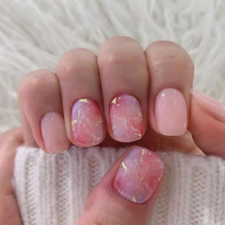 French Tip Press on Nails Short Square Fake Nails with Leopard Print French Bow Designs Nude Glue on Nails Press Ons Glossy False Nails Reusable Cute Stick on Nails for Women 24 Pcs