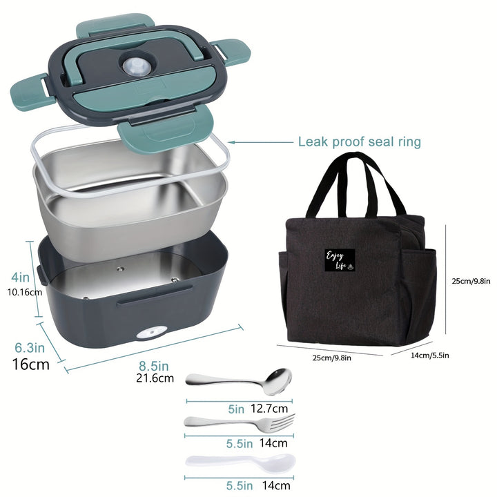 Electric Lunch Box Food Heater for Work - 12V/24V/110V Food Warmer for Car Truck Outdoor with Stainless Steel Containers Potable Heating lunch Box for Adults Camping - Total Trends Fusion