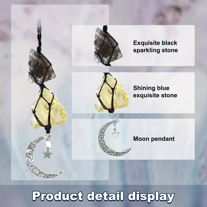 Car Freshener Decorative Clip & Daisy Flowers Air Vent Clips, Cute Car Accessories For Women Interior With 6 Fragrance Tablets Smoky Quartz And Citrine, Car Charms For Rear View Mirror, Hanging Car - Total Trends Fusion