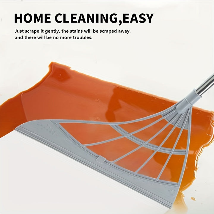 Magic Silicone Broom, Broom Rubber Strip, Sweep Cleaning Floor Wiper, Domestic Toilet Lazy Broom, Effective Glass and Fine Dust Sweeper, Perfect for Hard Floor Cleaning, Durable Plastic Handle, Home cleaning product - Total Trends Fusion