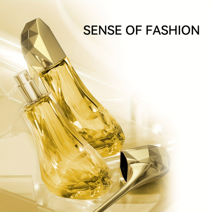 30ML Golden Natural Fragrance High Heel Styling Perfume Eau De Parfum Spray, Long-Lasting and Charming Personal Parfum for Women and Girls