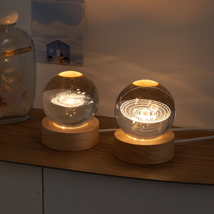 Creative 3D Solar Galaxy, Milky Way Interior, Carved Luminous Crystal Ball, Night Light, Senior Gifts, Graduation Season, Birthday Gifts, Girlfriends, Objects, Teachers, Classmates, Halloween, Christmas, Valentine's Day - Total Trends Fusion
