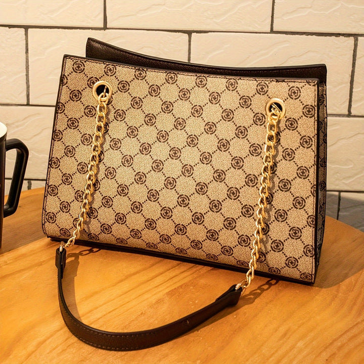 Retro Printed Shoulder Bag, Women's Chain Handbag, Classic Luxury Crossbody Bag - Total Trends Fusion