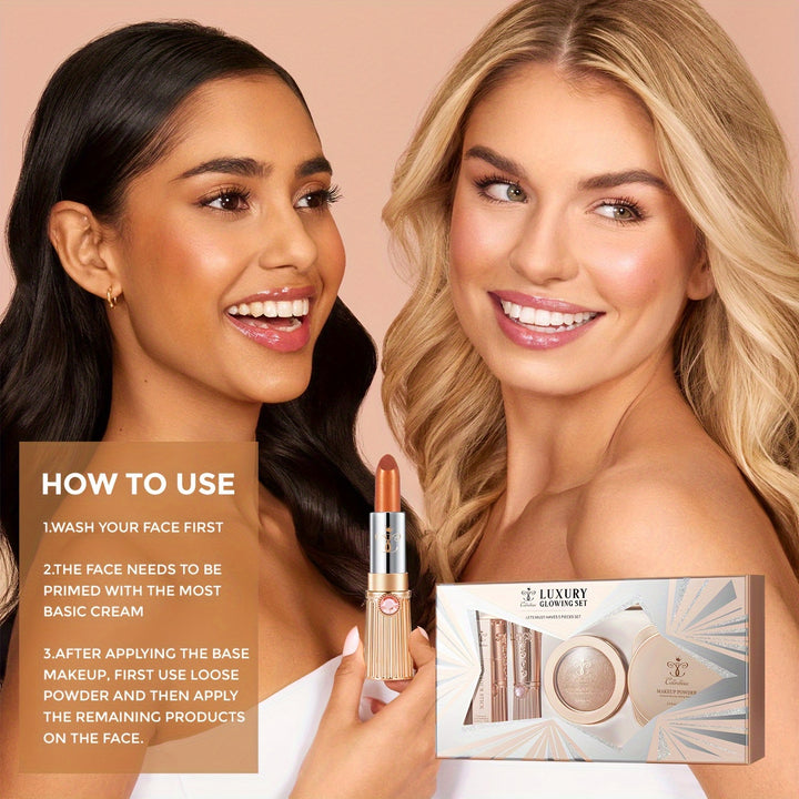 Glamour Beauty Essentials: Flawless Everyday Makeup Complete 5-piece Set -Ideal Gift For Women for Halloween - Total Trends Fusion