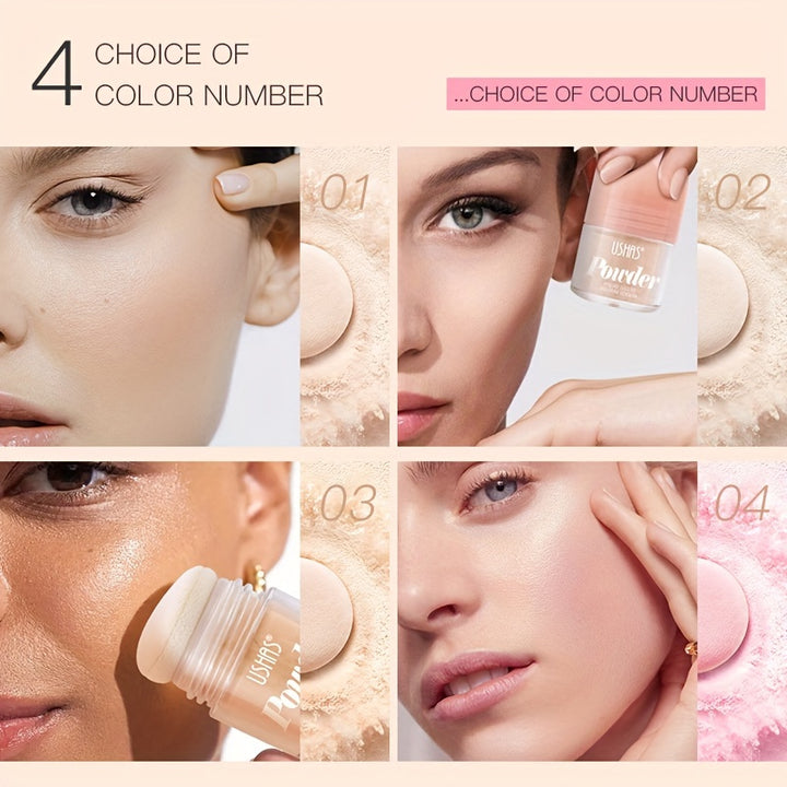 Ushas Long-Lasting Loose Powder With Mushroom Head - Oil Control, Whitening, Waterproof & Sweatproof - Total Trends Fusion