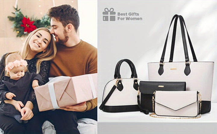 Bagsure Handbag Set, Purse Sets For Women, Tote Bag 4 Pcs, Fashion Purse Sets Women's Handbags The Tote Bag Handbags Sets
