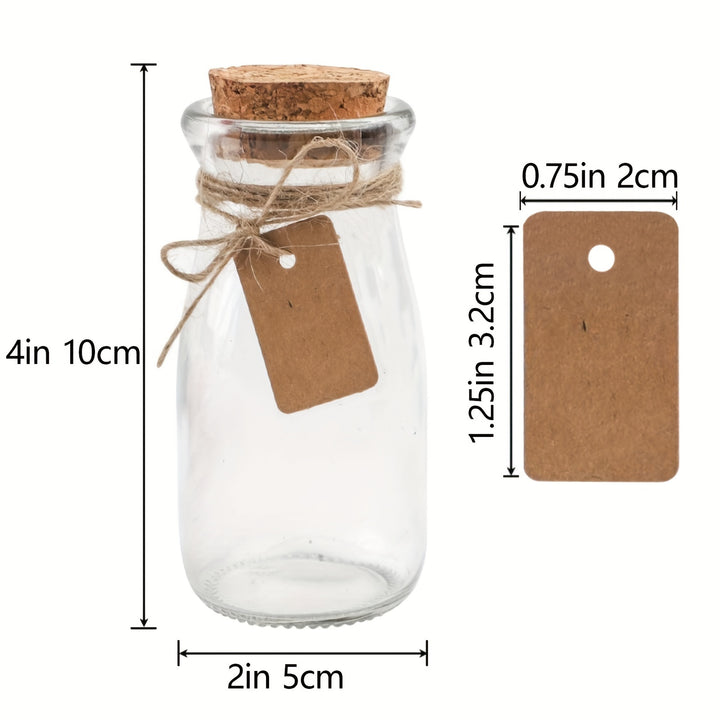12pcs 3.4oz Small Glass Jars with Lids, 100ml Candy Jars Potion Bottles with Cork, Herb Jars, Milk Bottles, Mini Jars Set for Party Wedding Favors Halloween Décor, 2x4 inches - Total Trends Fusion