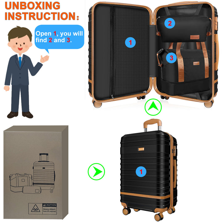 Expandable Suitcase Set Luggage Sets, 20 inch Carry On Luggage - Travel Duffel Bag with TSA Lock and Double Spinner Wheels