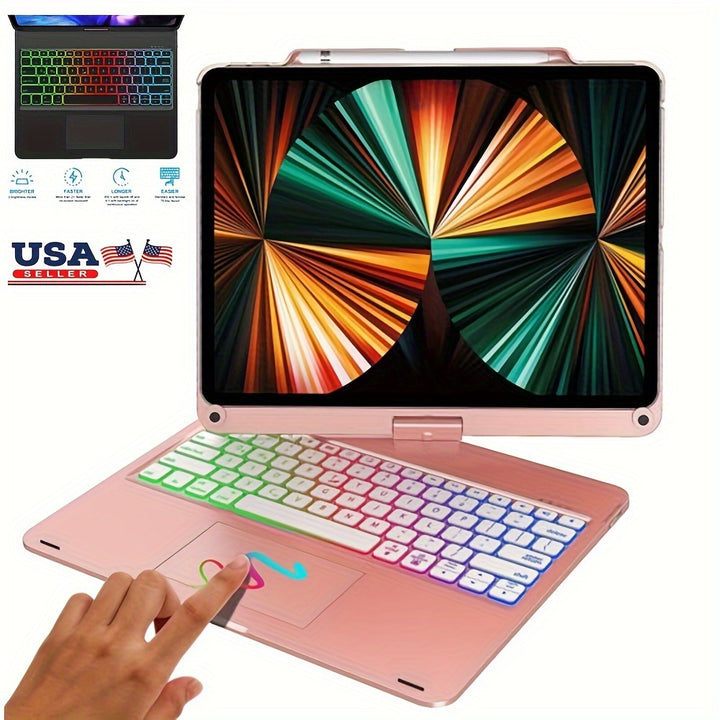 Touchpad Backlit Keyboard Case With Rotation For iPad Pro 12.9" 4/ 5/ 6th Gen 2022 - Total Trends Fusion