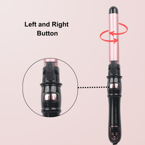 Rotating Curling Iron 1.1 Inch, 2024 Upgraded Automatic Curling Iron with Extra-Long Barrel, Dual Voltage Self Curling Wand 1.25" Hair Curler for Long Hair for Effortless Waves, Beach Curls - Total Trends Fusion