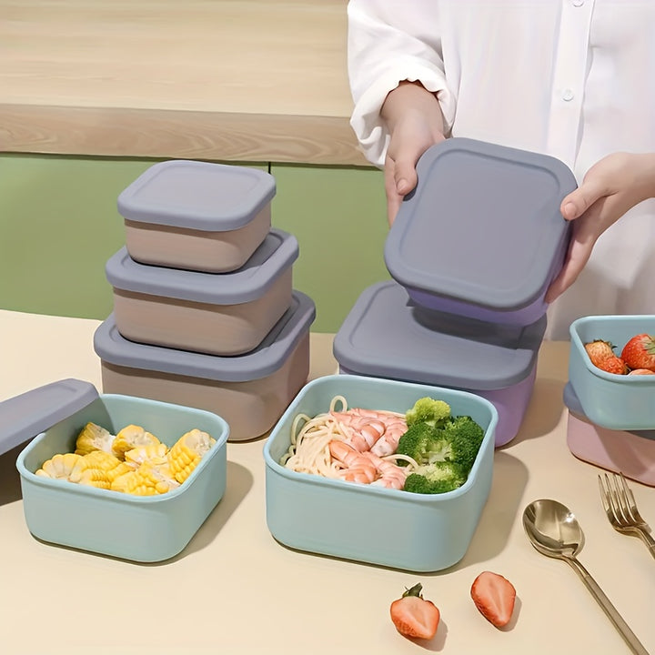 3pcs Silicone Food Storage Set - Microwave & Freezer Safe, Perfect for Lunch Boxes, Baking, and Outdoor Camping - Total Trends Fusion