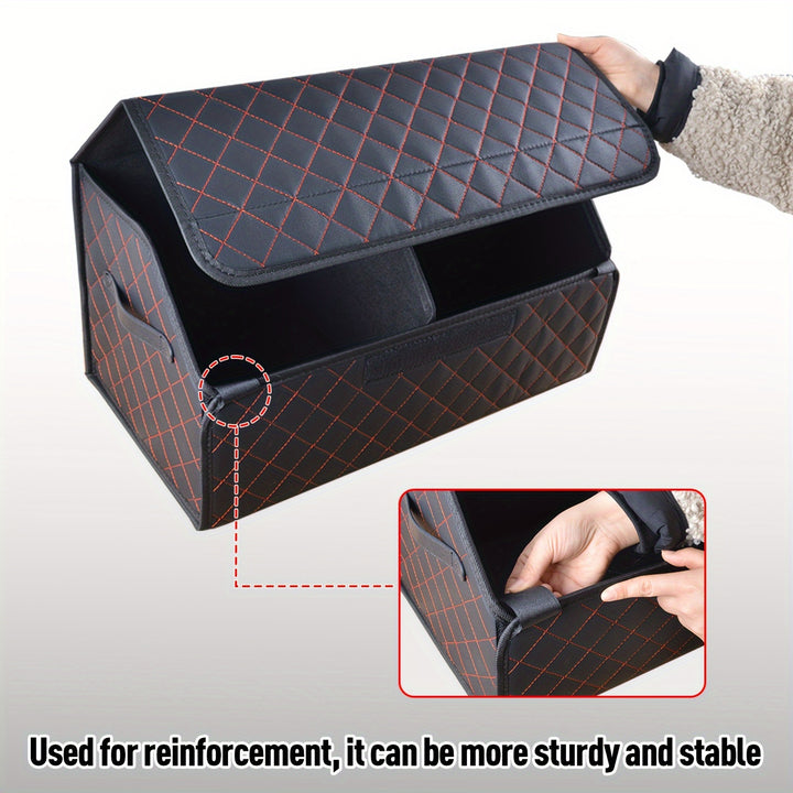 Car Trunk Organizer Box Storage Box, Car Storage Box Multiuse Tools Storage Bag, Multi Compartment Collapsible Trunk Storage Box For Car Truck SUV