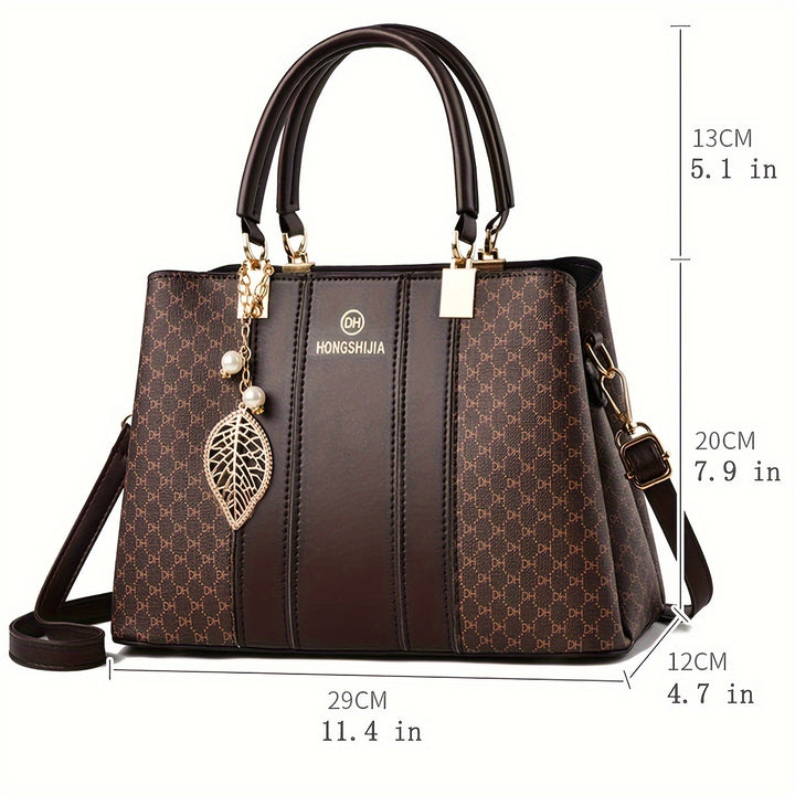 Fashionable texture and versatile large capacity printed letter handbag - Total Trends Fusion