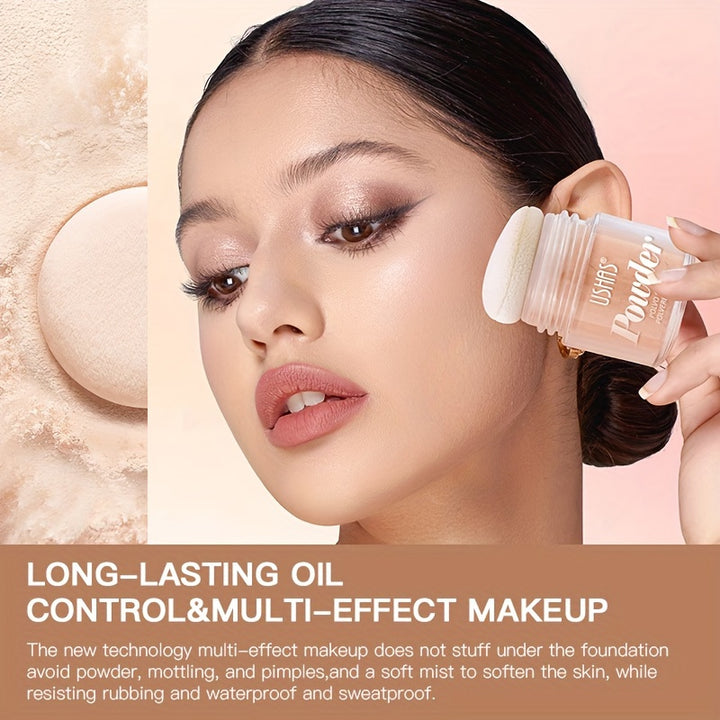 Ushas Long-Lasting Loose Powder With Mushroom Head - Oil Control, Whitening, Waterproof & Sweatproof - Total Trends Fusion
