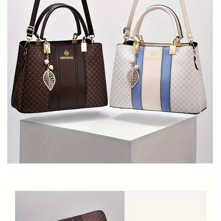 Fashionable texture and versatile large capacity printed letter handbag - Total Trends Fusion