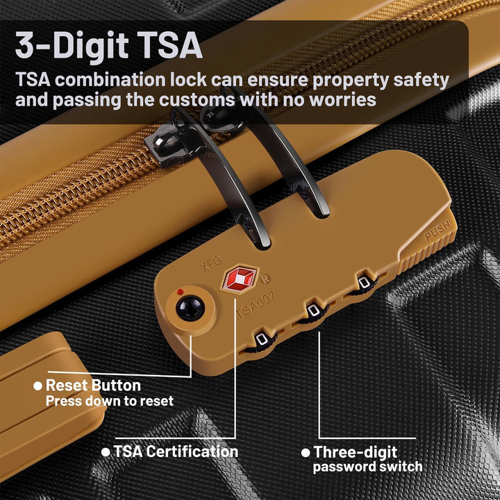 Expandable Suitcase Set Luggage Sets, 20 inch Carry On Luggage - Travel Duffel Bag with TSA Lock and Double Spinner Wheels