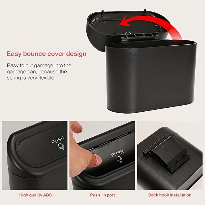 3pcs/set -1pc Trash Can + 2 Rolls Of Garbage Bags, Car Side Door Hanging Storage Box, Mini Creative Car Trash Can - Total Trends Fusion