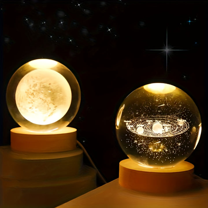 Creative 3D Solar Galaxy, Milky Way Interior, Carved Luminous Crystal Ball, Night Light, Senior Gifts, Graduation Season, Birthday Gifts, Girlfriends, Objects, Teachers, Classmates, Halloween, Christmas, Valentine's Day