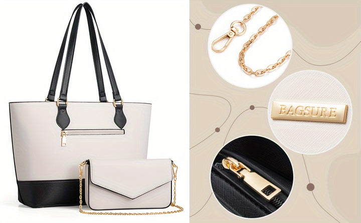 Bagsure Handbag Set, Purse Sets For Women, Tote Bag 4 Pcs, Fashion Purse Sets Women's Handbags The Tote Bag Handbags Sets
