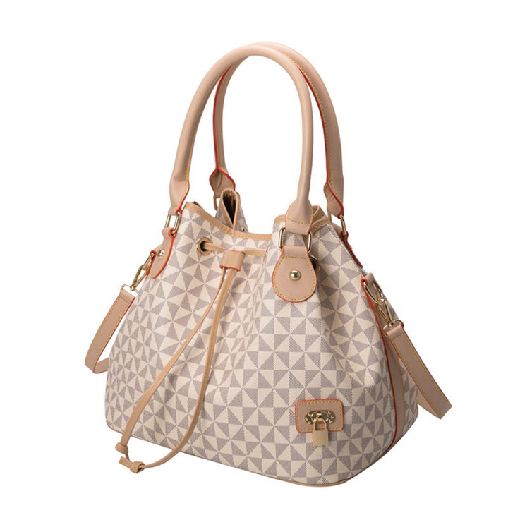 Women's Chic Argyle Pattern Bucket Bag, Drawstring Handbag, Versatile Crossbody Bag & Purse - Total Trends Fusion