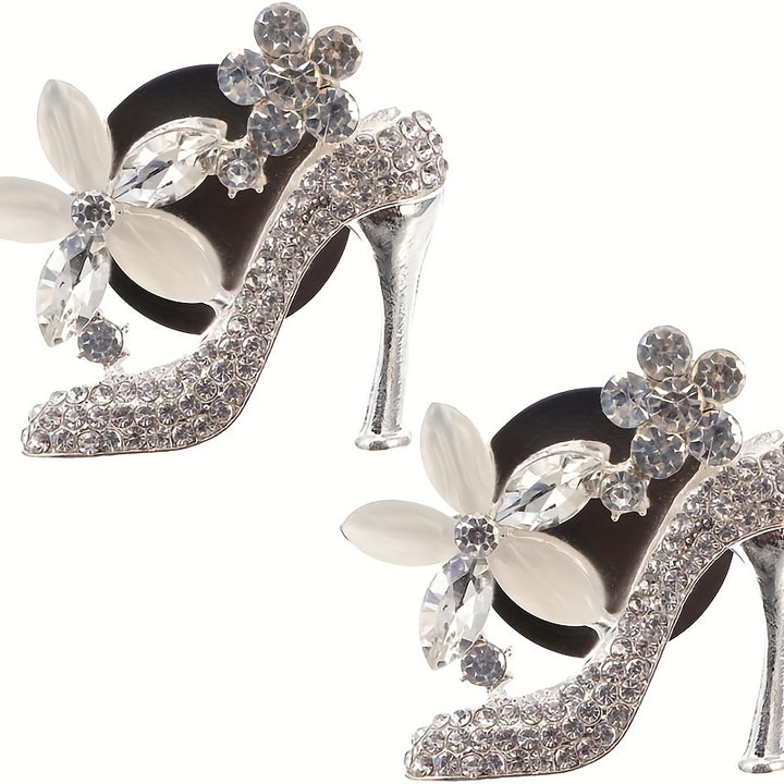 Bling High Heel Car Vent Clip - Crystal & Rhinestone Fashion Shoe Decor with Scented Gel Pad, Cute Auto Interior Accessory - Total Trends Fusion