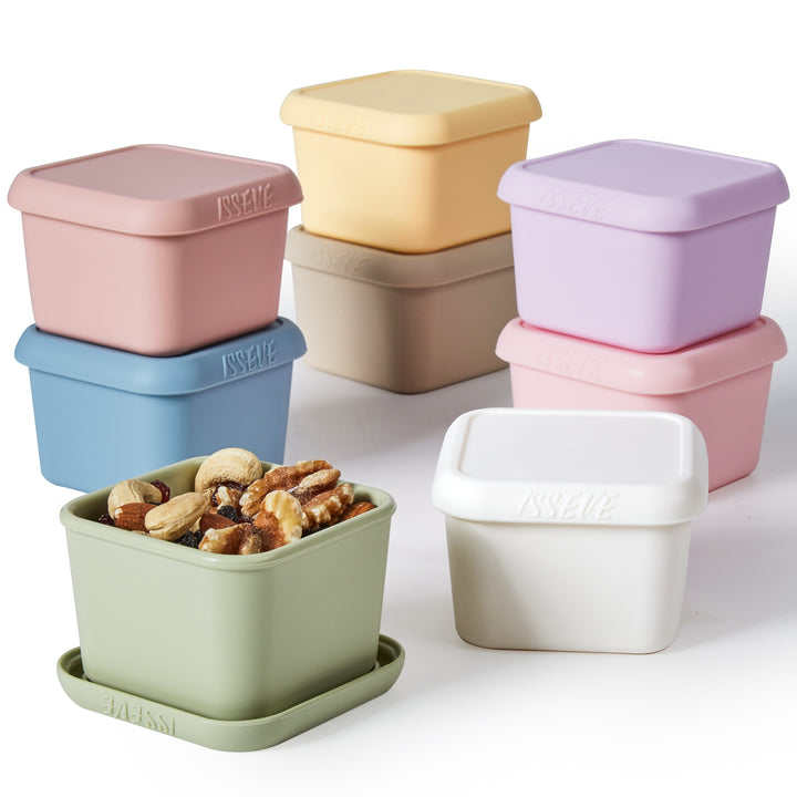 6oz Silicone Snack Containers For Kids Toddlers, Reusable Small Containers With Lids, Leak Proof Silicone Food Storage Containers, Stackable Toddler Lunch Box For Daycare, School, Travel - Total Trends Fusion