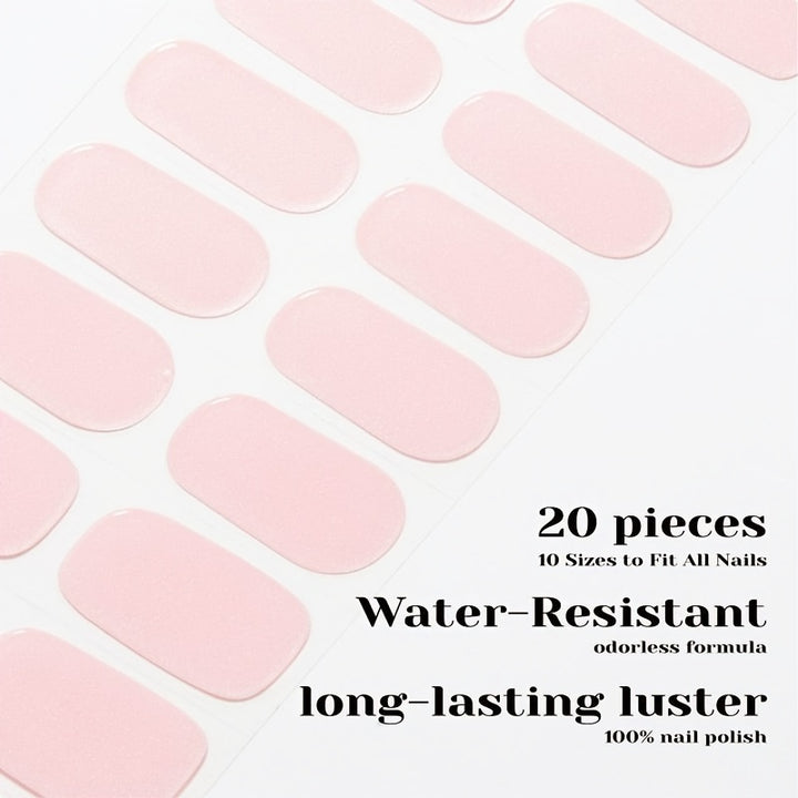 Semi Cured Gel Nail Strips, 20 pcs Gel Nail Stikers, Gel Nail Wraps Semi Cured, Salon-Quality, 2 Weeks Long Lasting - Total Trends Fusion