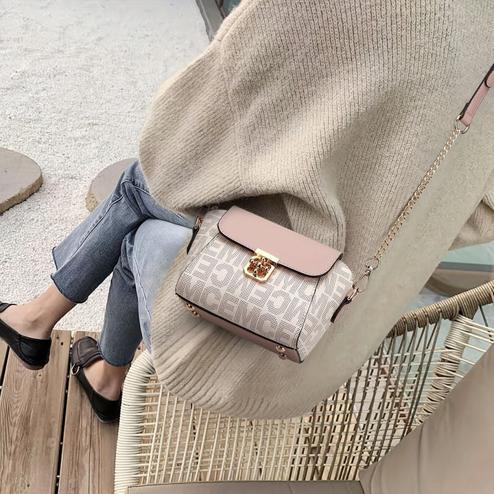 Mini Compact Crossbody Bag With Retro Printed Women's Shoulder Bag - Total Trends Fusion