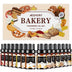 Bakery Essential Oils Set - Fragrance Oil for Diffusers, Candle Making - Pumpkin Pie, Coffee Cake, Oatmeal Cookie, Gingerbread, Cinnamon Apple Aromatherapy Scented Oils (5ml) - Total Trends Fusion