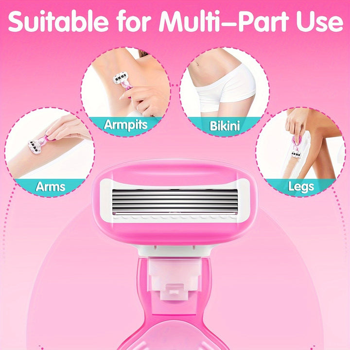 Mini Razors For Women, Extra Smooth On The Go Razor With 1 Handle + 1 Blade Refills + 1 Travel Case, Portable Body Razor For Shaving And Hair Removal - Total Trends Fusion