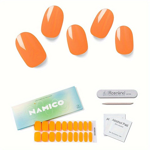 Semi Cured Gel Nail Strips, 20 pcs Gel Nail Stikers, Gel Nail Wraps Semi Cured, Salon-Quality, 2 Weeks Long Lasting - Total Trends Fusion
