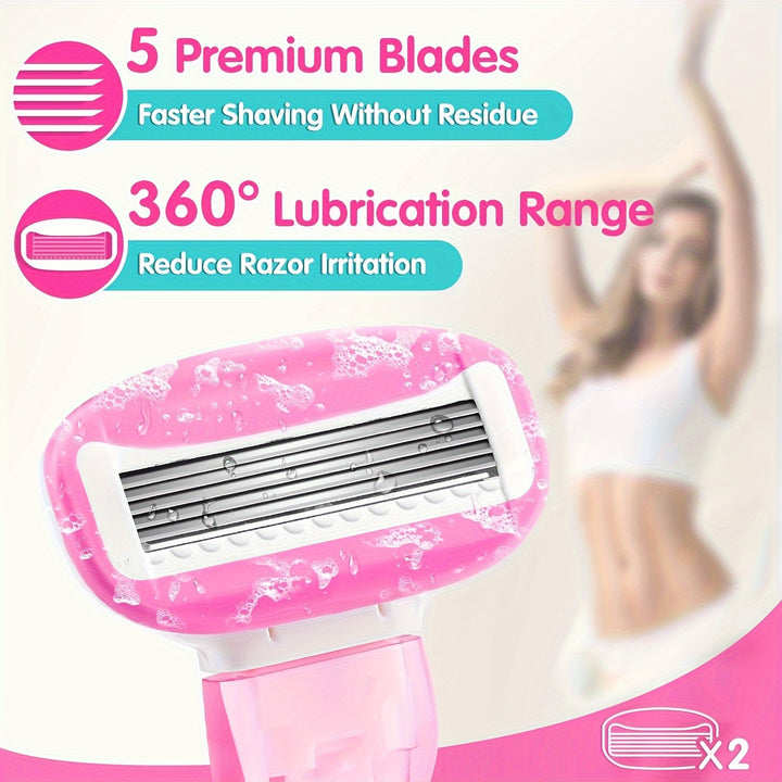 Mini Razors For Women, Extra Smooth On The Go Razor With 1 Handle + 1 Blade Refills + 1 Travel Case, Portable Body Razor For Shaving And Hair Removal - Total Trends Fusion