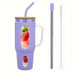 50oz Glass Tumbler with Straw and Lid, Reusable Glass Tumbler with Handle, Iced Coffee Cup with Bamboo Lid, Glass Water Bottles Fit in Cup Holder - Total Trends Fusion
