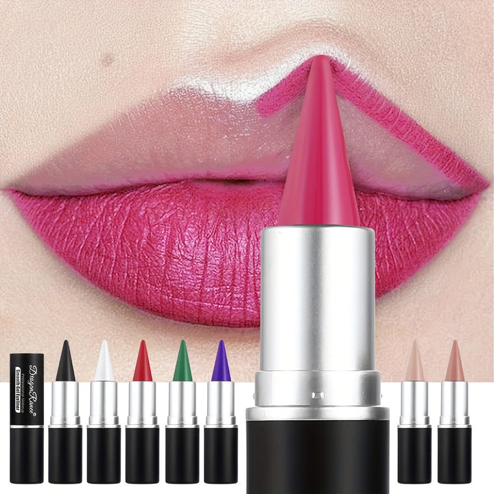 Long-Lasting Matte Lip Liner Pencil | Non-Fading | Black, White & Red | Doubles as Eyeliner