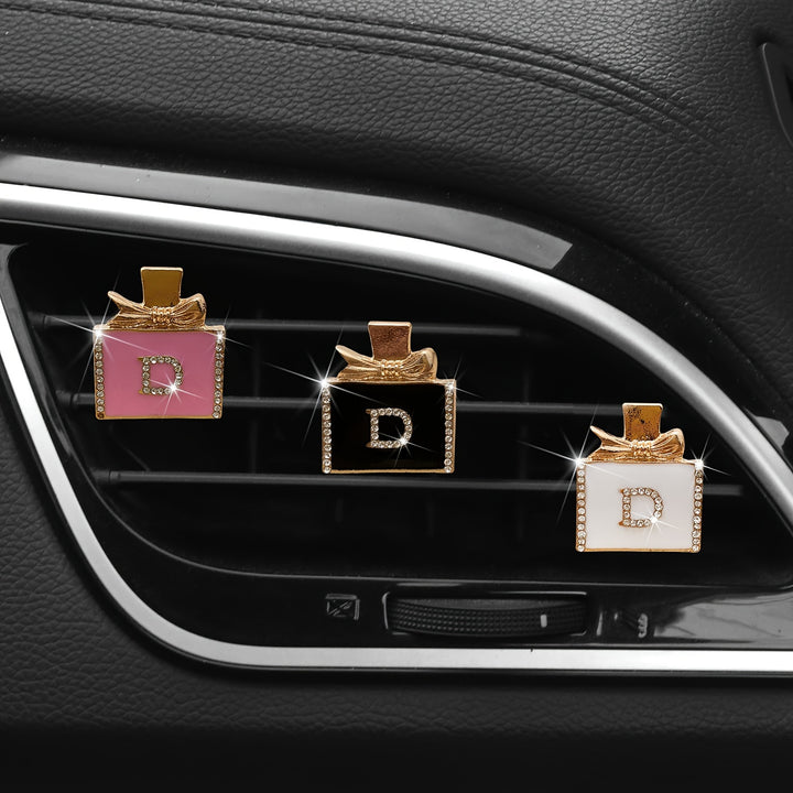 Elegant Diamond Perfume Bottle Car Air Freshener: Women'S Car Air Freshener with Fragrance Source - Scented Slips for Your Car'S Air Conditioning Blade - Total Trends Fusion