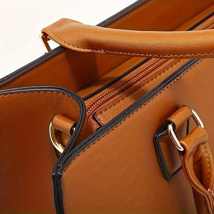 4 Pack Women Fashion Shoulder Handbags Wallet Tote Bag Top Handle Satchel Hobo With Zipper Closure Set - Total Trends Fusion