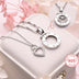 2pc Elegant 925 Sterling Silver Pendant Necklace Inlaid Shiny Adjustable Neck Chain Jewelry Decoration With Gift Box Valentine's Day Gift - Total Trends Fusion