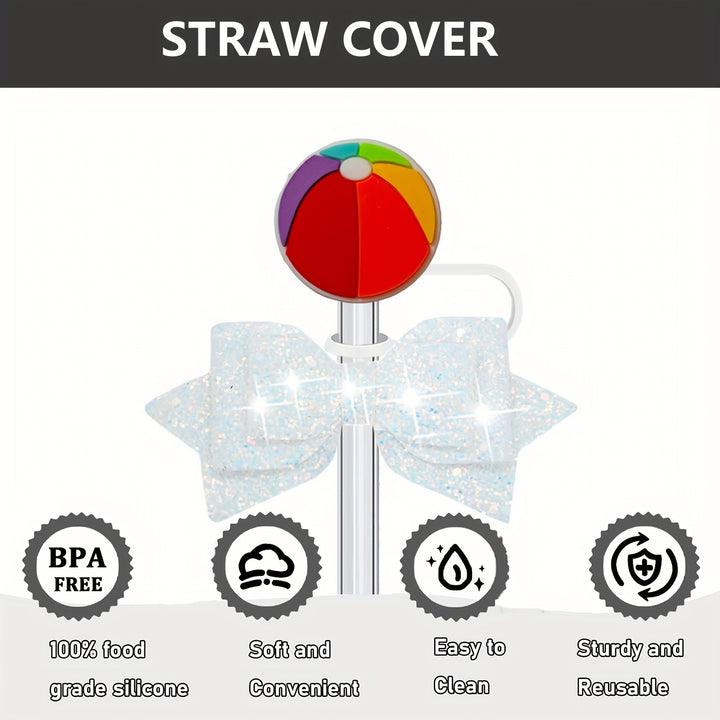 4PCS Modern Cup Accessories Set - Straw Cover Caps & Glitter Bow Charms Hanging Ornaments for 30 & 40 Oz Stanley Cups, Plastic Straw Toppers, General Fit, No Electricity Needed, Featherless - Total Trends Fusion
