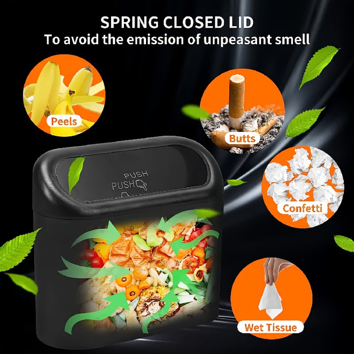 3pcs/set -1pc Trash Can + 2 Rolls Of Garbage Bags, Car Side Door Hanging Storage Box, Mini Creative Car Trash Can