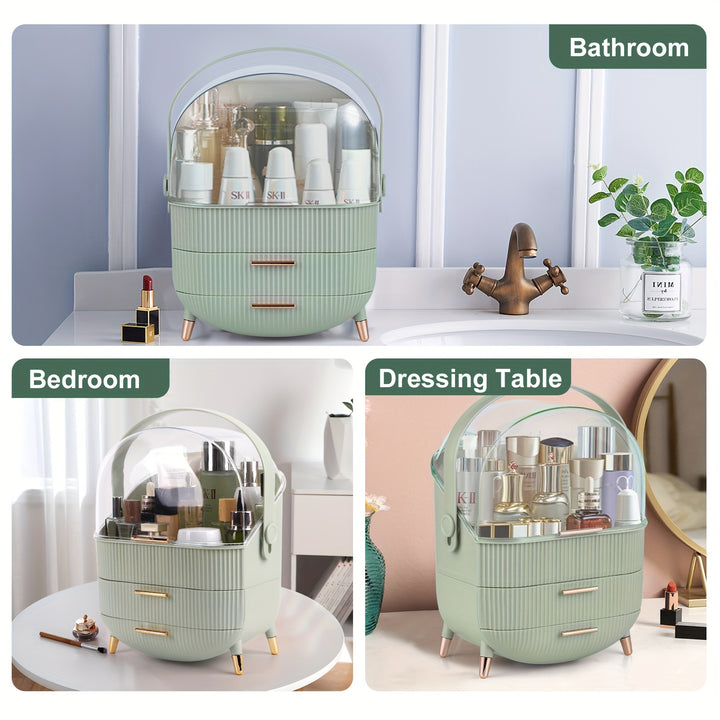 Make up Organizers and Storage, Makeup Organizer for Vanity, Cosmetics Skincare Organizers with Lid and Drawers, Cosmetic Display Cases for Countertop, Bathroom, Ideal Gifts for Women (Pink) - Total Trends Fusion