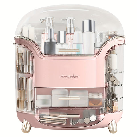 Makeup Storage Organiser with Clear Lid, Skincare Organiser Drawers Beauty Holder Cosmetic Organisers for Bathroom, DressingTable Organiser Dustproof Waterproof - Total Trends Fusion