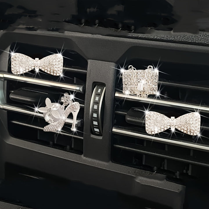 18-Pack Elephant Heart Air Vent Clips – Bling Car Air Fresheners with Crystal Rhinestones for Cute Auto Interior Decor - Total Trends Fusion