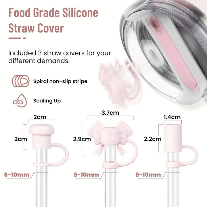 Spill Stoppers Set For Stanley Cup Accessories 8PCS With Gift Box, 3 Silicone Straw Cover Caps, 4 Leak Stoppers, 1 Boot For Stanley Accessories 40oz 30oz Tumbler, Birthday Gifts For Girls Women Mom - Total Trends Fusion