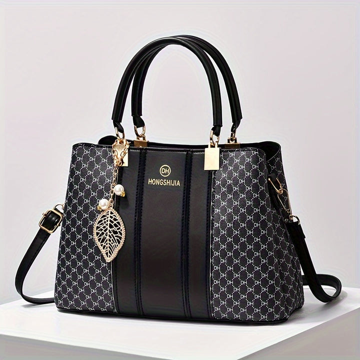 Fashionable texture and versatile large capacity printed letter handbag - Total Trends Fusion