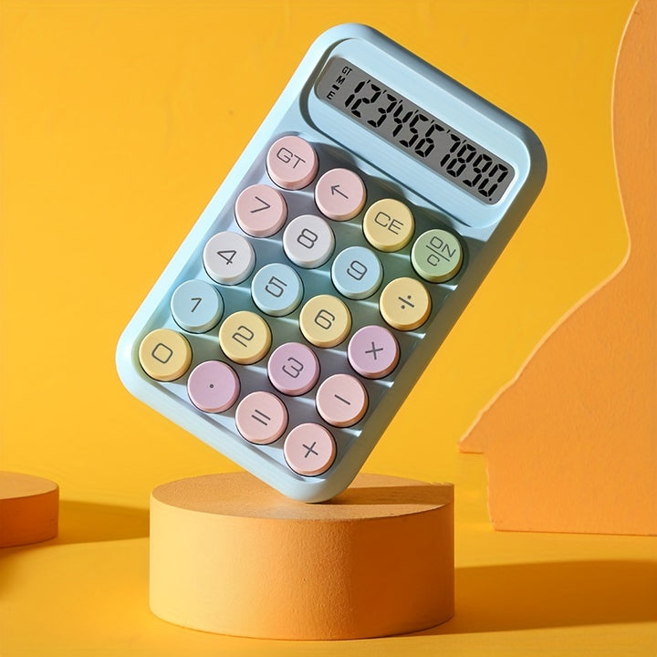 Dopamine-colored Round Mechanical Keyboard Desktop Calculator High Appearance Level Financial Dedicated Computer - Total Trends Fusion
