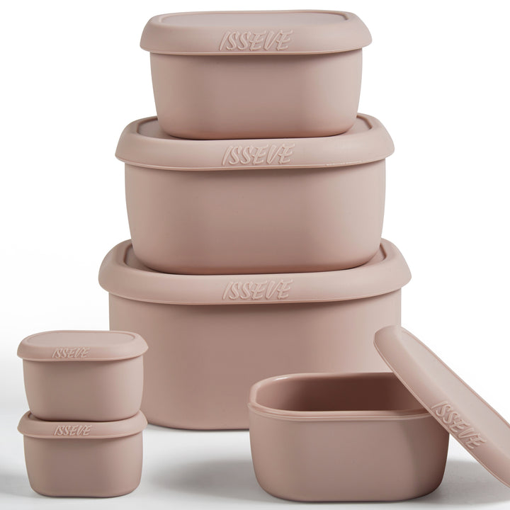 6Pcs/Set Nesting Silicone Food Storage Containers With Lids, BPA Free Reusable Meal Prep Silicone Containers Airtight, Freezer Dishwasher Safe (33.8oz, 20oz, 10oz, 6.7oz, 1.3oz) - Total Trends Fusion