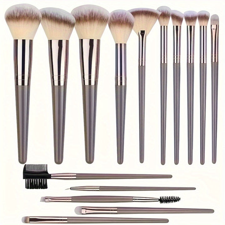 Premium Champagne Golden Makeup Brushes With Travel Portable Case Professional Foundation Blush Eyeshadow Blending Makeup Beauty Tool Christmas Gift Ideal For Women Create Flawless Makeup - Gift Set Mother's Day Gift - Total Trends Fusion